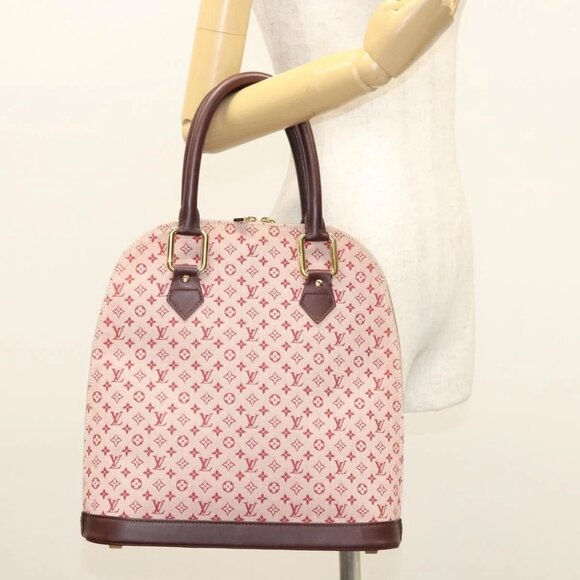 LOUIS VUITTON Monogram Mini Alma Haut Hand Bag Red M92204 LV Auth BA2457V - Picture 14 of 16